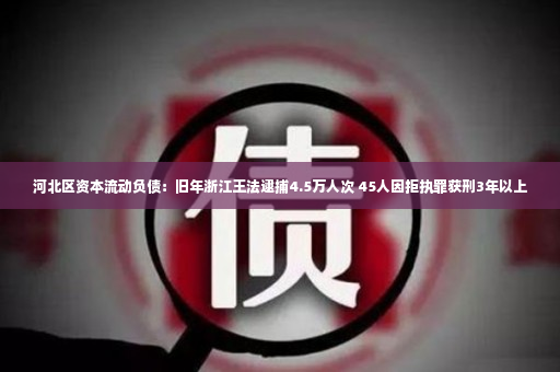 河北区资本流动负债：旧年浙江王法逮捕4.5万人次 45人因拒执罪获刑3年以上