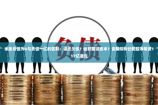 米泉负债为0与负债一亿的区别：退还欠债？储积营运资本？安踏拟折价配股净筹资117亿港元