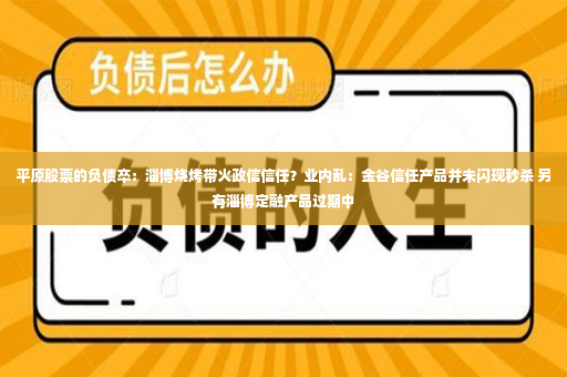 平原股票的负债卒：淄博烧烤带火政信信任？业内乱：金谷信任产品并未闪现秒杀 另有淄博定融产品过期中