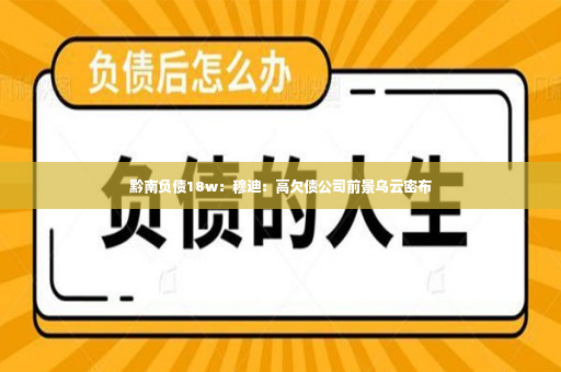 黔南负债18w：穆迪：高欠债公司前景乌云密布