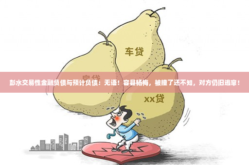 彭水交易性金融负债与预计负债：无语！容县杨梅，被撞了还不知，对方仍旧逃窜！