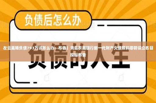 左云离婚负债793万该怎么办：布告〕青岛农商银行新一代财产欠债照料零碎设立名目投标布告