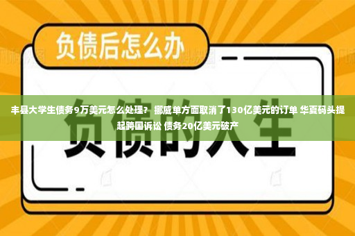 丰县大学生债务9万美元怎么处理？ 挪威单方面取消了130亿美元的订单 华夏码头提起跨国诉讼 债务20亿美元破产