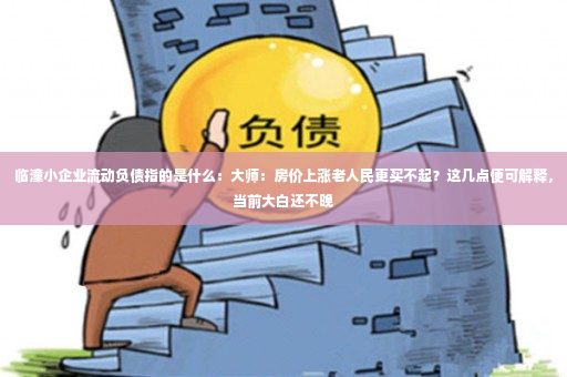 临潼小企业流动负债指的是什么：大师：房价上涨老人民更买不起？这几点便可解释，当前大白还不晚