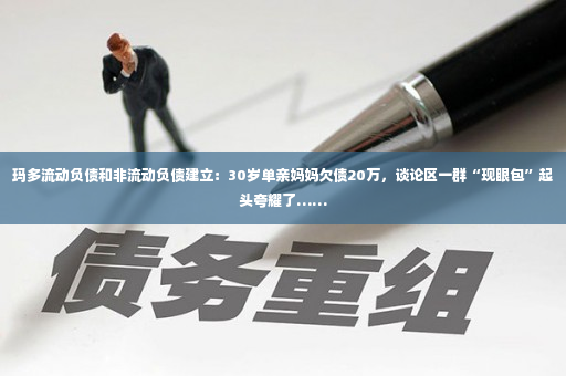 玛多流动负债和非流动负债建立：30岁单亲妈妈欠债20万，谈论区一群“现眼包”起头夸耀了……