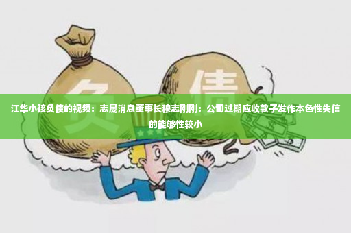 江华小孩负债的视频：志晟消息董事长穆志刚刚：公司过期应收款子发作本色性失信的能够性较小