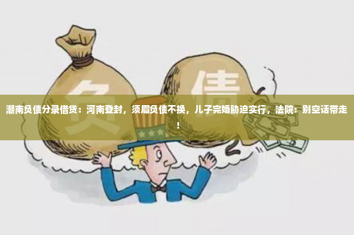 潮南负债分录借贷：河南登封，须眉负债不换，儿子完婚胁迫实行，法院：别空话带走！