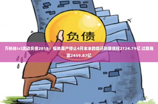 万柏林tcl流动负债2019：恒地面产停止4月末未能偿还到期债权2724.79亿 过期商票2459.87亿