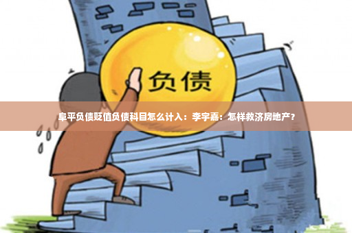 阜平负债贬值负债科目怎么计入：李宇嘉：怎样救济房地产？