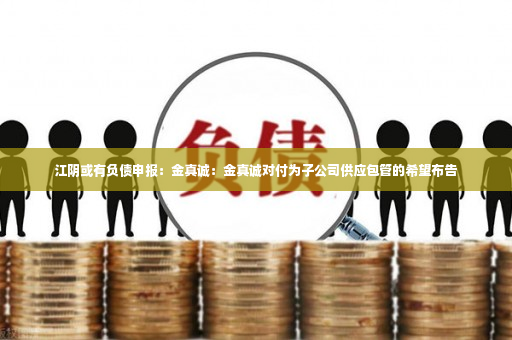 江阴或有负债申报：金真诚：金真诚对付为子公司供应包管的希望布告