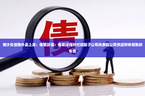 南沙负债跑外卖上岸：伟明环保：伟明环保对付控股子公司向参股公司供应财务帮助的布告