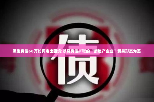 恩施负债60万如何走出困境:以高负债扩张的“房地产企业”贸易形态为鉴