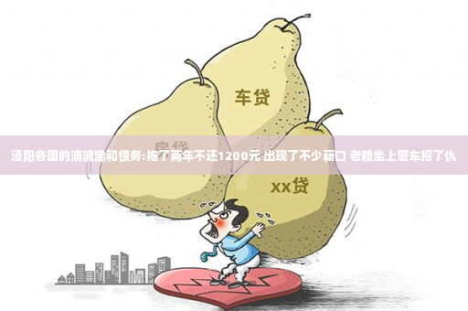 泾阳各国的滴滴涕和债务:拖了两年不还1200元 出现了不少藉口 老赖坐上警车招了仇