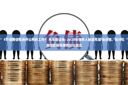 5万保费你在找什么样的工作？ 光年夜证券: 2023年债务人触底无望 低估值、高分红率保险股完善性价比成立