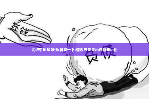 武进中国房奴债:科普一下:借呗总是显示过期未运用