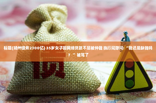 标题(扬州债务2300亿) 35岁女子因网络贷款不足被仲裁 执行间隙问:“我还是缺钱吗？ ”被骂了