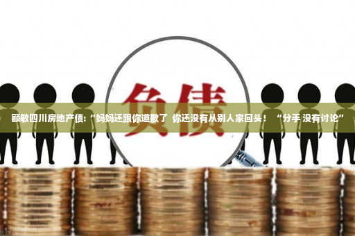 额敏四川房地产债:“妈妈还跟你道歉了  你还没有从别人家回头！ “分手 没有讨论”