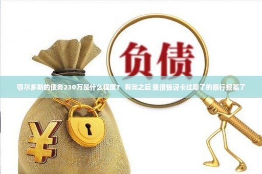 鄂尔多斯的债务230万是什么程度？ 看完之后 我很惊讶卡过期了的银行报案了