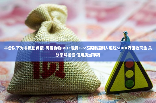 丰台以下为非流动负债  阿宽食物IPO :融资1.6亿实际控制人超过5000万回收现金 关联采购揭债 信用质量存疑