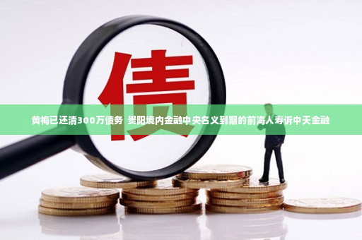 黄梅已还清300万债务  贵阳境内金融中央名义到期的前海人寿诉中天金融