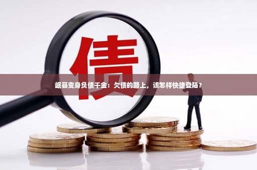 岷县变身负债千金：欠债的路上，该怎样快捷登陆？