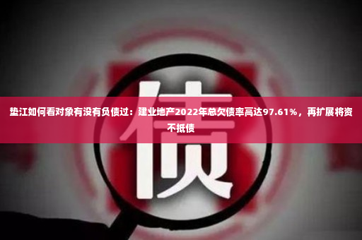 垫江如何看对象有没有负债过：建业地产2022年总欠债率高达97.61%，再扩展将资不抵债