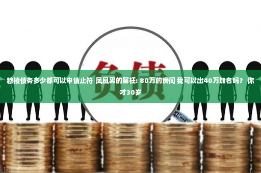 穆棱债务多少都可以申请止符  凤凰男的冤枉: 80万的房间 我可以出40万加名吗？ 你才30岁